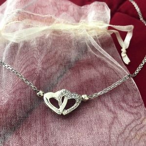 10kt white gold heart necklace